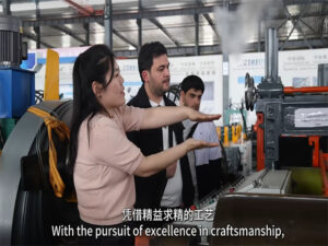 Kazakhstan customers visiting Zhongtuo Roll Forming factory inspecting roof panel roll forming machine