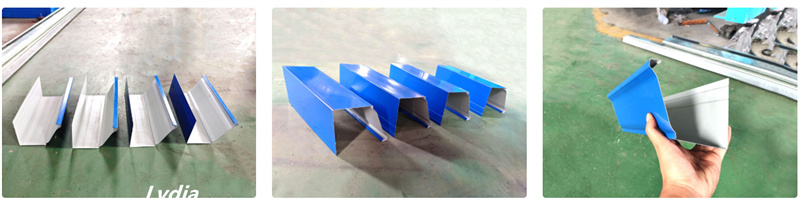 Galvanized steel rain gutter forming machine with encoder control