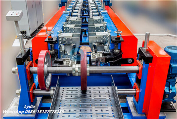 Automatic cable tray production line with hydraulic punching system