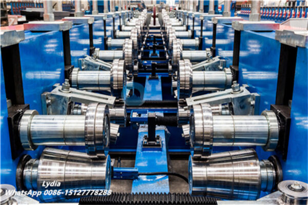 Cable tray roll forming machine producing perforated cable trays