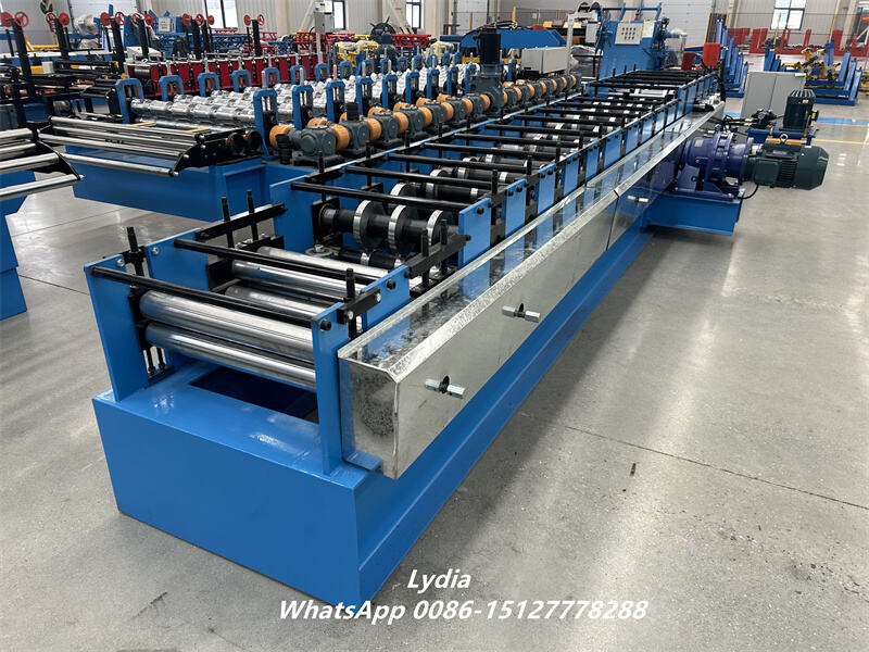 Automatic C channel roll forming machine with hydraulic punching