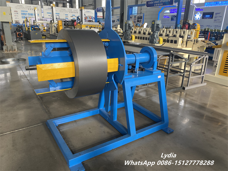 5 ton manual decoiler system for galvanized steel coil feeding in cassette panel roll forming line