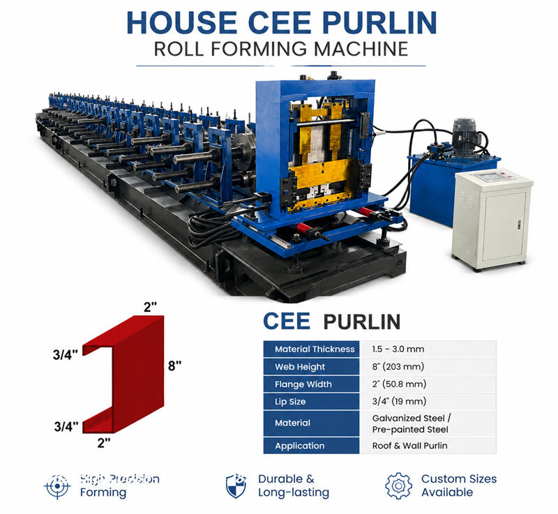 Cz Purlin Machinery16 C Purlin Roll Forming Machine for Automatic Steel Channel Production