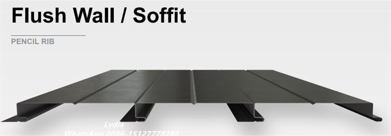 Metal soffit panel manufacturing machine in factory