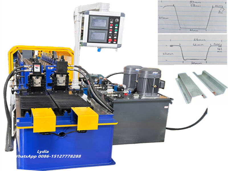 Hat Metal Furrin One line two profile metal hat channel manufacturing machine