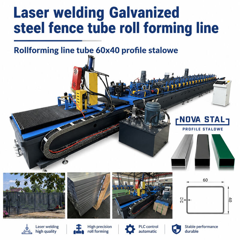 Zhongtuo Automatic Flying Saw Cutting Laser Welded Tube Roll Forming Line Laser Welding Galvanized Steel Fence Tube Roll Forming Line