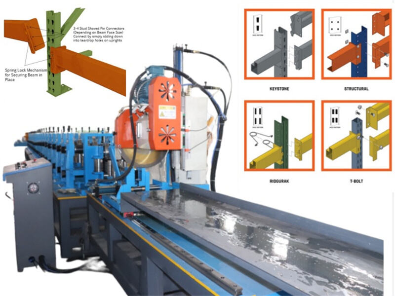 Pallet Racking Teardrop Step Beam P Beam1 P beam roll forming machine with automatic welding and cutting system