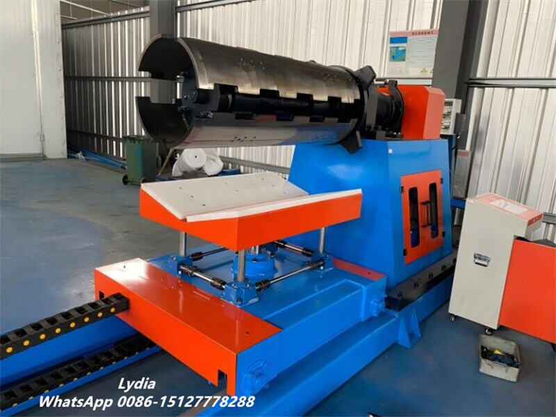 Hydraulic decoiler with coil car for roll forming line