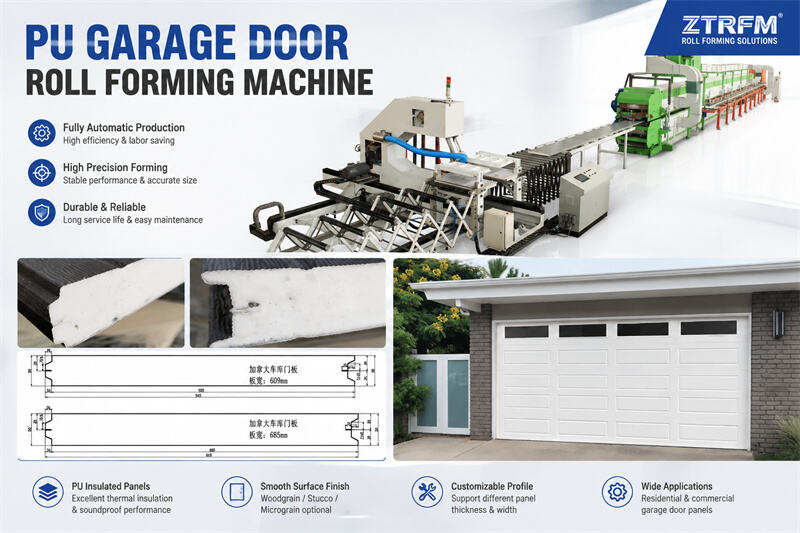 PU Garage Door Roll Forming Machine for Insulated Sectional Door Panels
