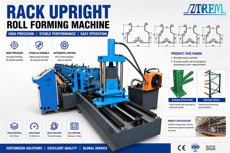 Automatic Rack Upright Roll Forming Machine for Pallet Racking