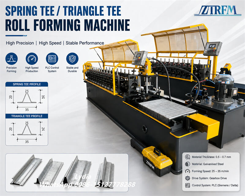 Spring Tee Triangle Tee01 Triangle Tee Roll Forming Machine for Clip-In Metal Ceiling Carrier Production
