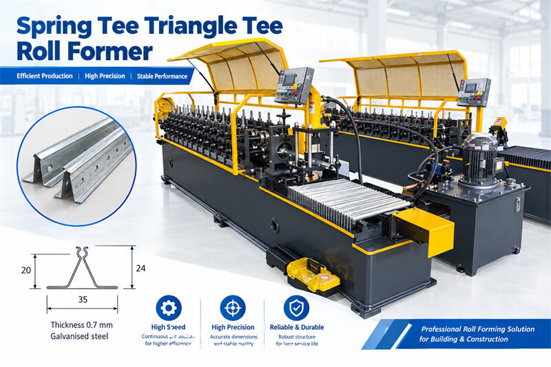 Triangle Tee Roll Forming Machine for Clip-In Metal Ceiling Carrier Production