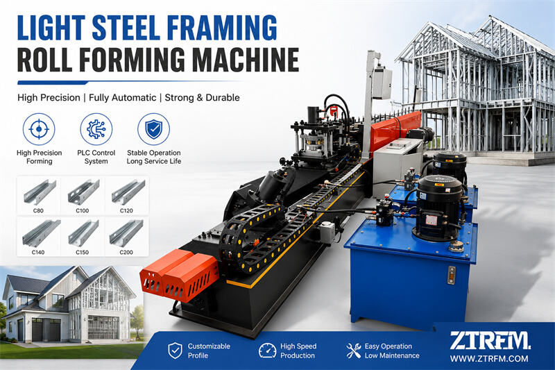 light steel framing 1201 Zhongtuo Light Gauge Steel Framing Machine Light Steel Keel Roll Forming Machine Metal Stud & Track Machine