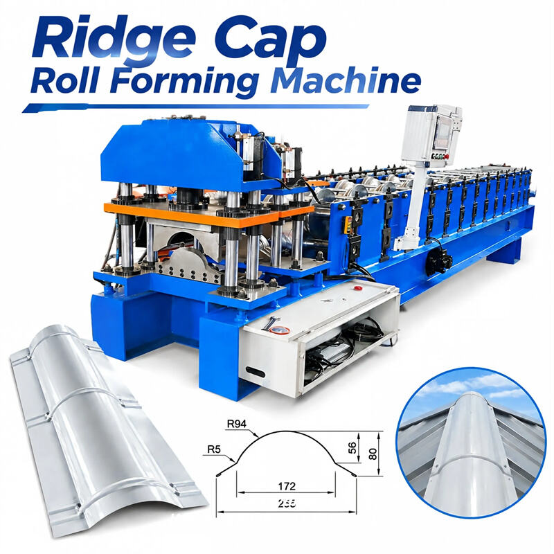 metal roof ridge cap roll forming machine