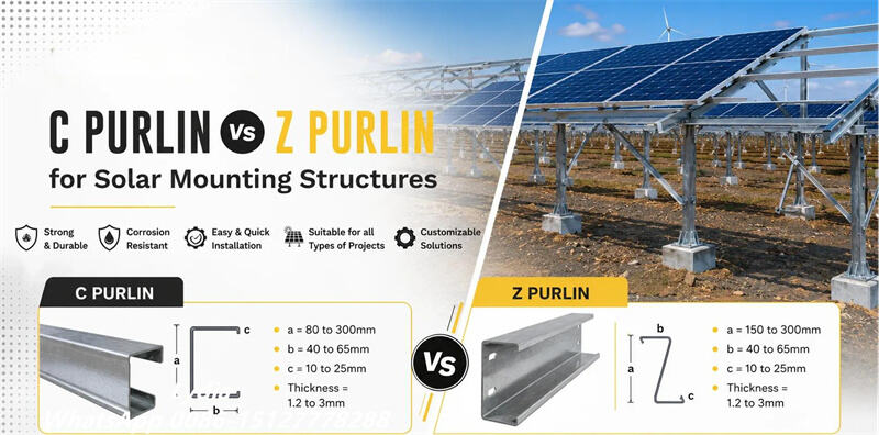 C purlin vs Z purlin profile comparison for solar mounting
