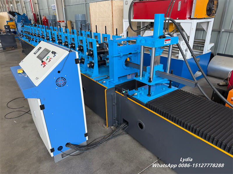 C purlin roof steel forming machine with hydraulic punching system